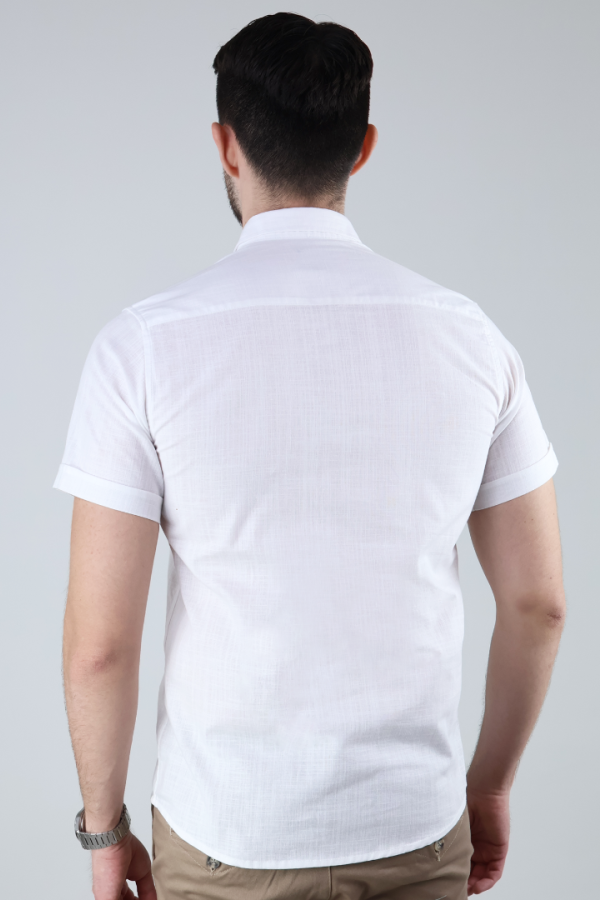 Camisa Blanca Casual Con Bolsa Oculta Hombre Práctica Y Moderna